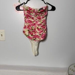 Floral Pink and White Zara One Piece -105
